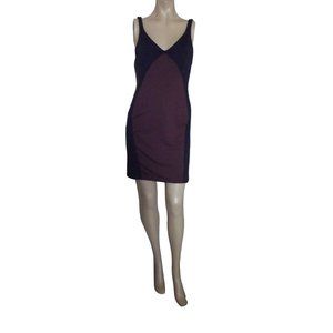David Lerner Large Blue Wine Sleeveless Miracle Tank Dress bodycon colorblock